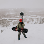 a snowboarder in the mountain