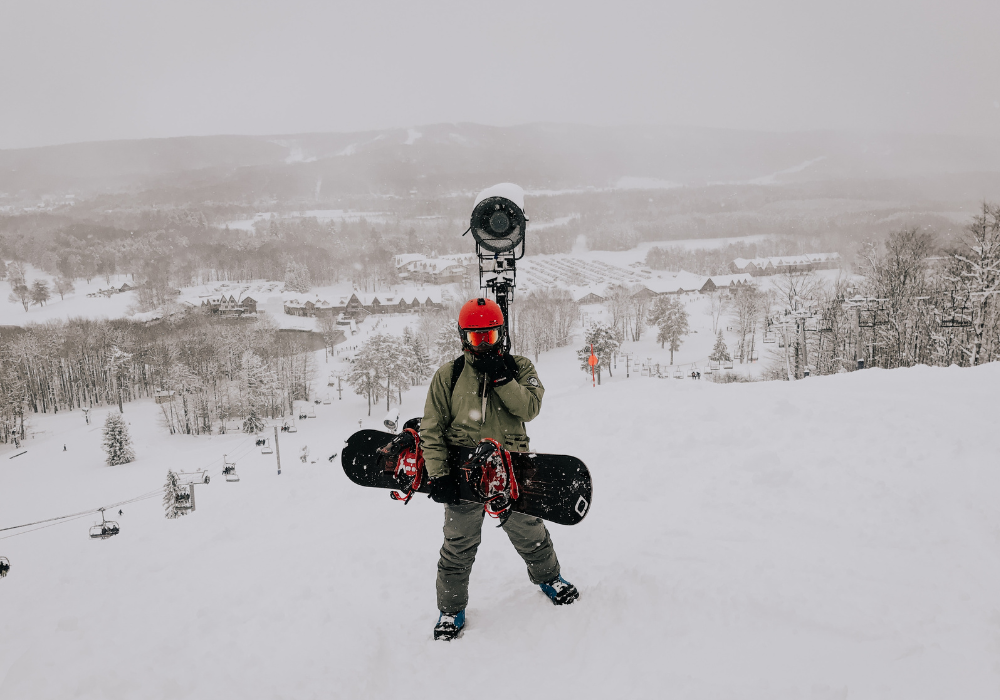 a snowboarder in the mountain