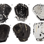 6 Mizuno softball gloves white and black colour