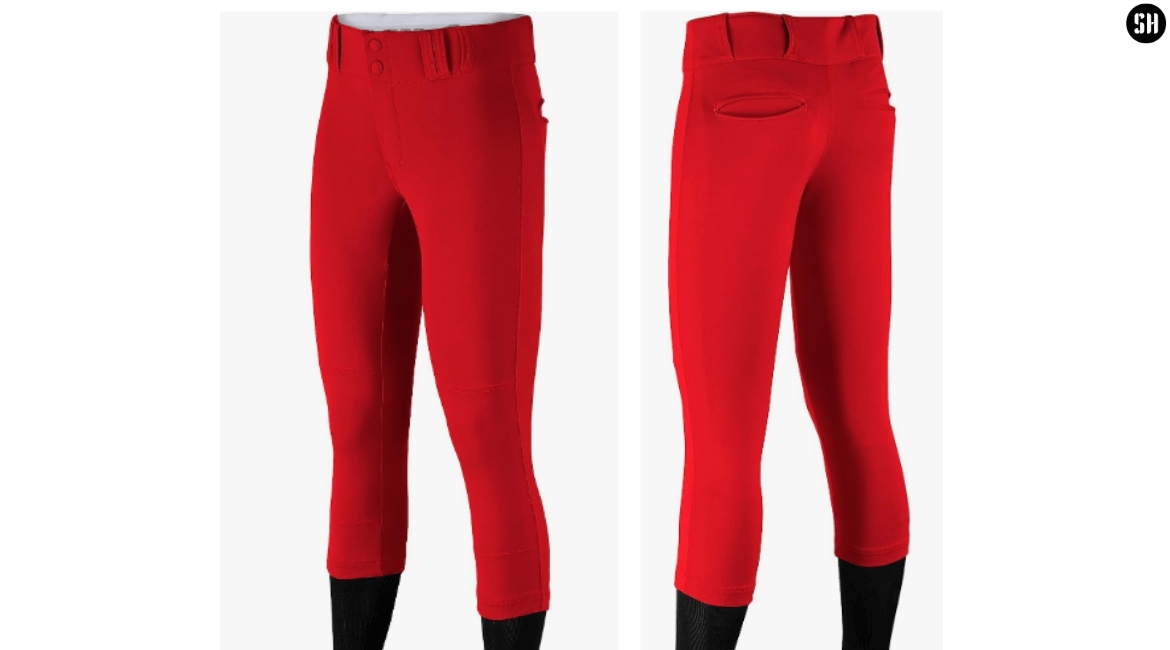 CHAMPRO Women's Traditional Low-Rise Polyester red Softball Pant