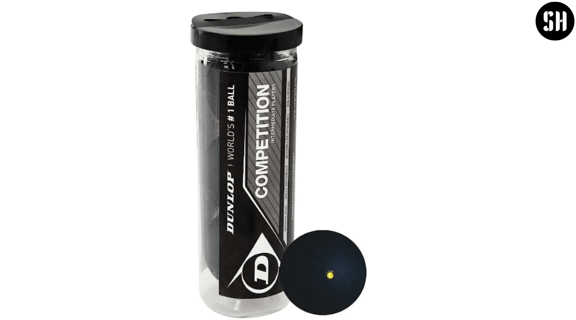 Dunlop Sports Competition Squash Ball, Single Yellow Dot