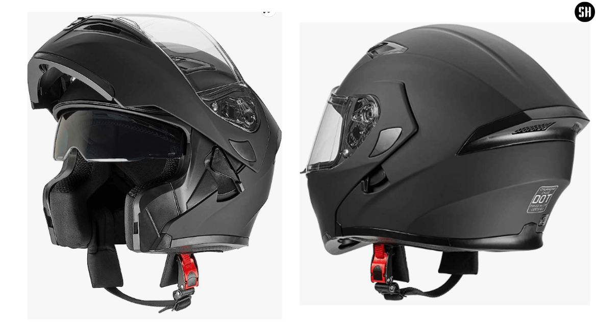 Rapido Boutique Collection Snowmobile Motorcycle Dual Visor Flip Up Modular Full Face Helmet DOT Approved