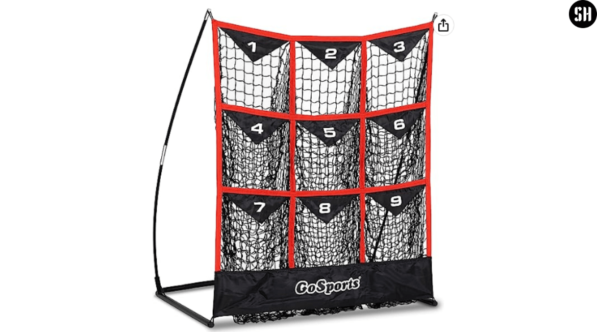 GoSports 9 Pocket Baseball and Softball Pitching Strike Zone Target Net