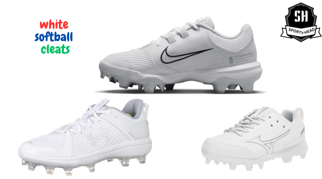 white softball cleats